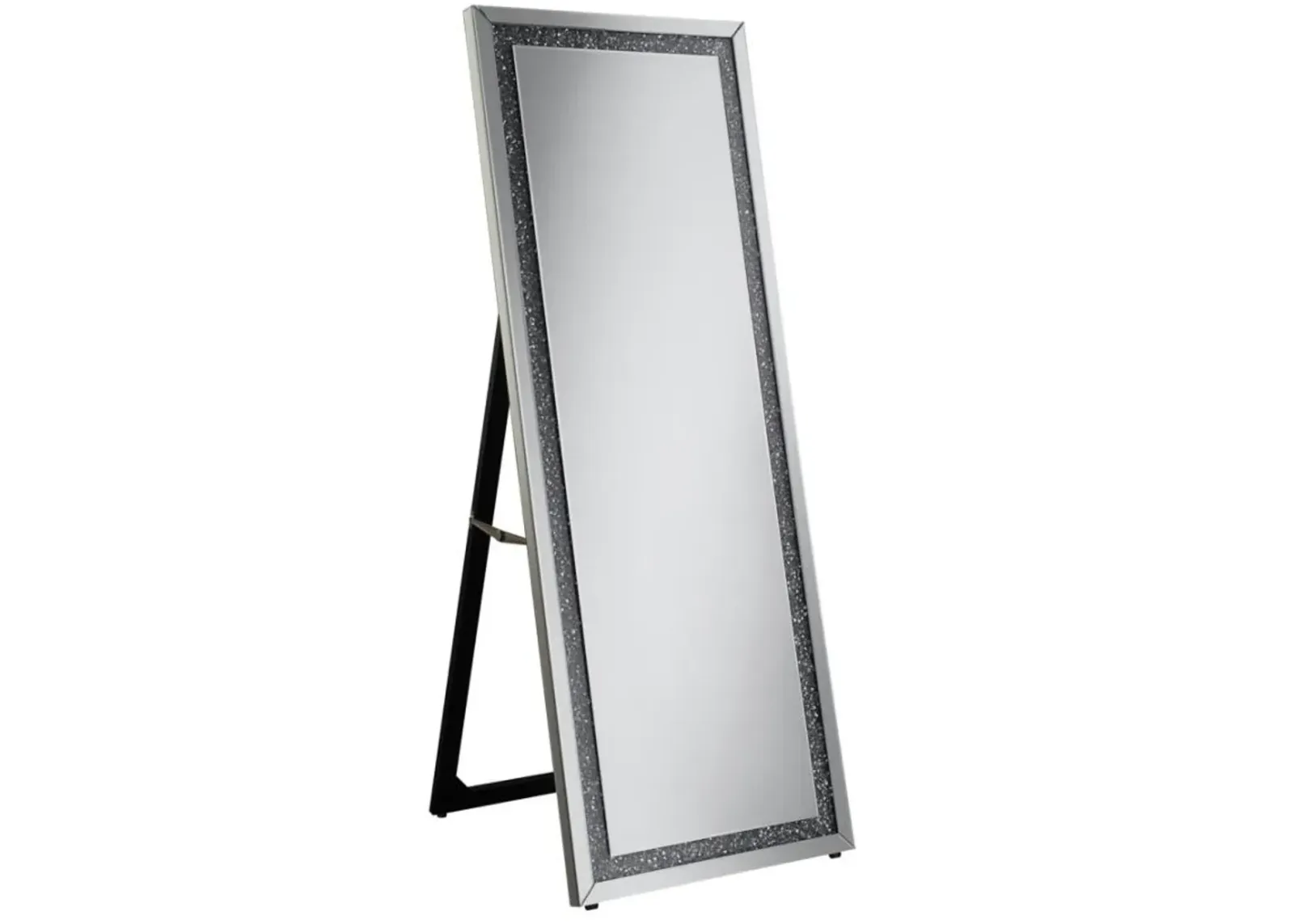 Novak Rectangular Cheval Floor Mirror Silver