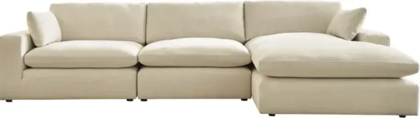 BenchcraftÂ® Elyza 3-Piece Linen Right-Arm Facing Sectional with Chaise
