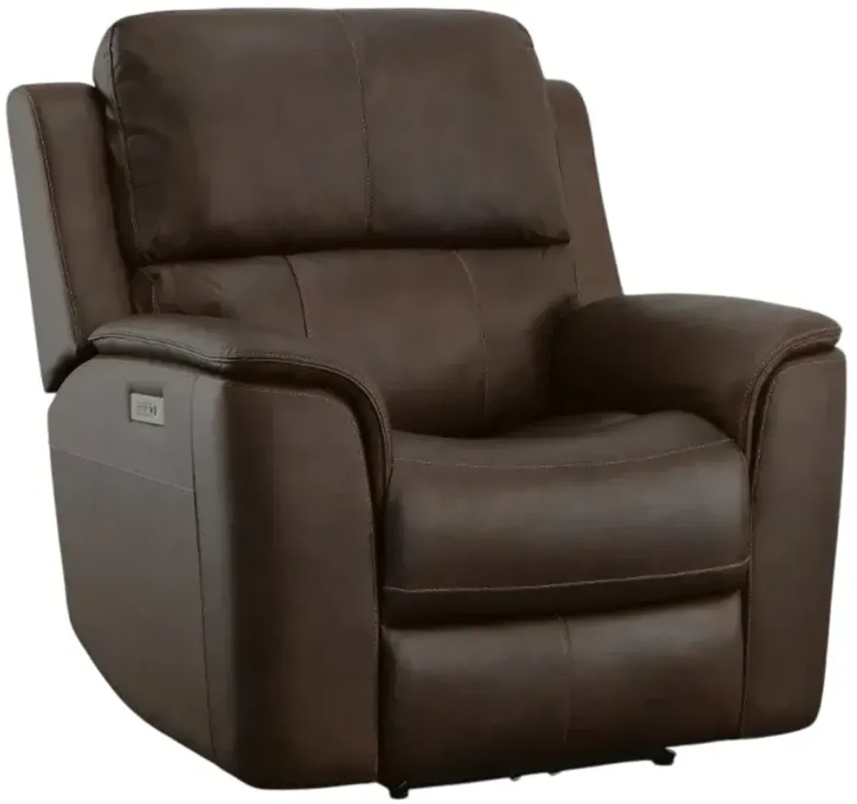 FlexsteelÂ® Henry Dark Brown Power Recliner with Power Headrest and Lumbar