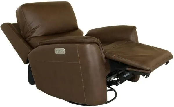FlexsteelÂ® Henry Burnt Umber Power Swivel Gliding Recliner