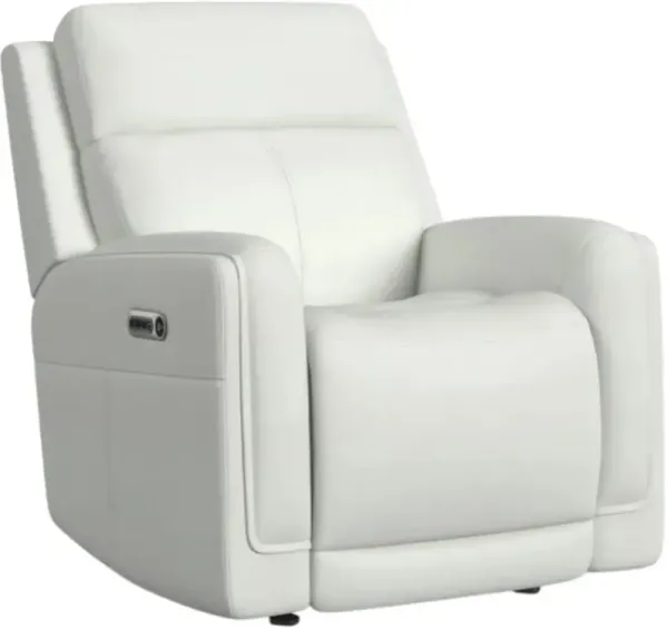 FlexsteelÂ® Alister Porcelain Power Gliding Recliner with Power Headrest and Lumbar