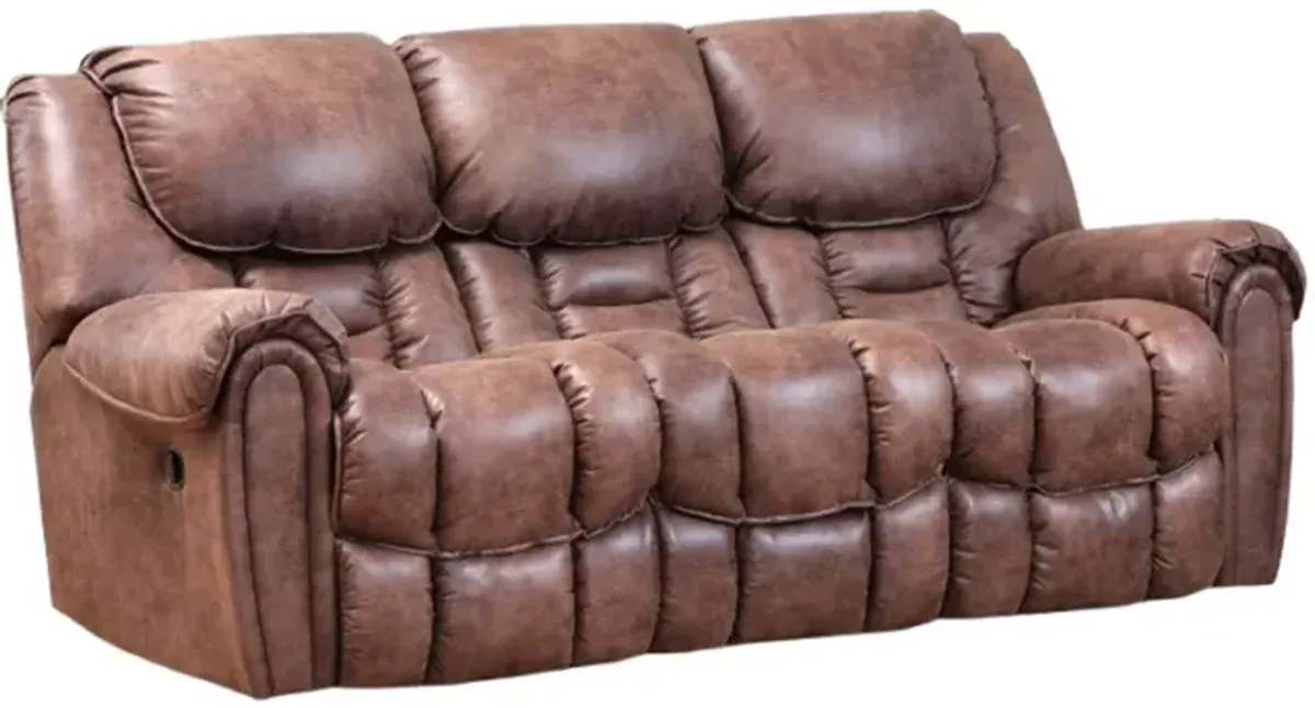 HomeStretch Del Mar Mocha Double Manual Reclining Sofa