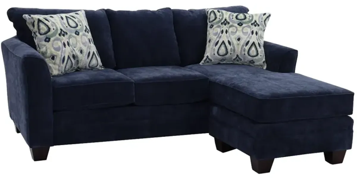 J Furniture Sophia Navy Sofa Chaise