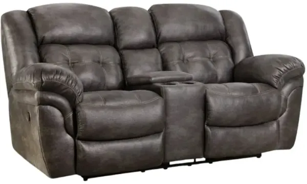 HomeStretch Frontier Charcoal Manual Reclining Loveseat