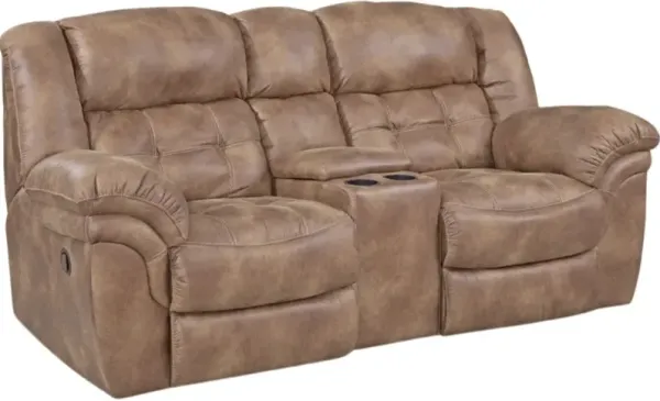 HomeStretch Frontier Almond Manual Reclining Loveseat