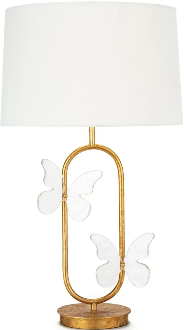 Regina Andrew Monarch Gold Leaf/Natural Oval Table Lamp