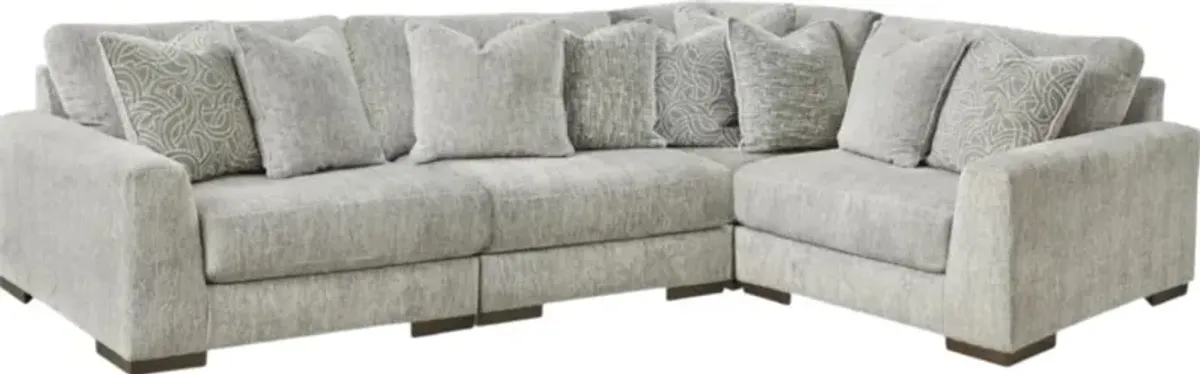 Signature Design by AshleyÂ® Regent Park 4-Piece Pewter L-Shape Sectional Sofa