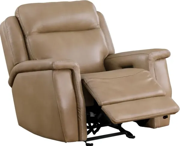 Leather Italia Cambria Fischer Saddle Lea Power Glider Recliner