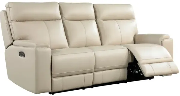 Leather Italia Cambria Bryant Taupe Power Reclining Sofa