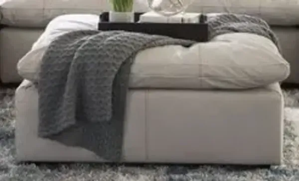 Jackson Furniture Ciampino Ice 47" Cocktail Leather Ottoman