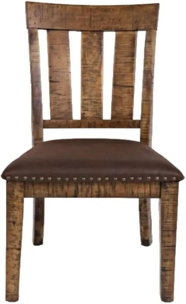 Jofran Inc. Cannon Valley  Brown Slat Back Dining Chair