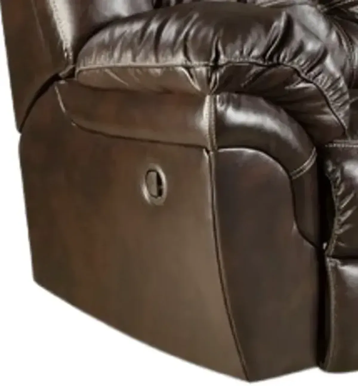 HomeStretch Brown Leather Double Reclining Console Sofa