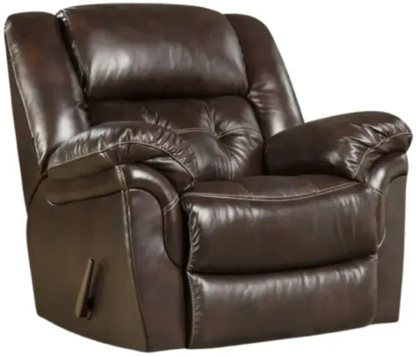 HomeStretch Brown Leather Rocker Recliner