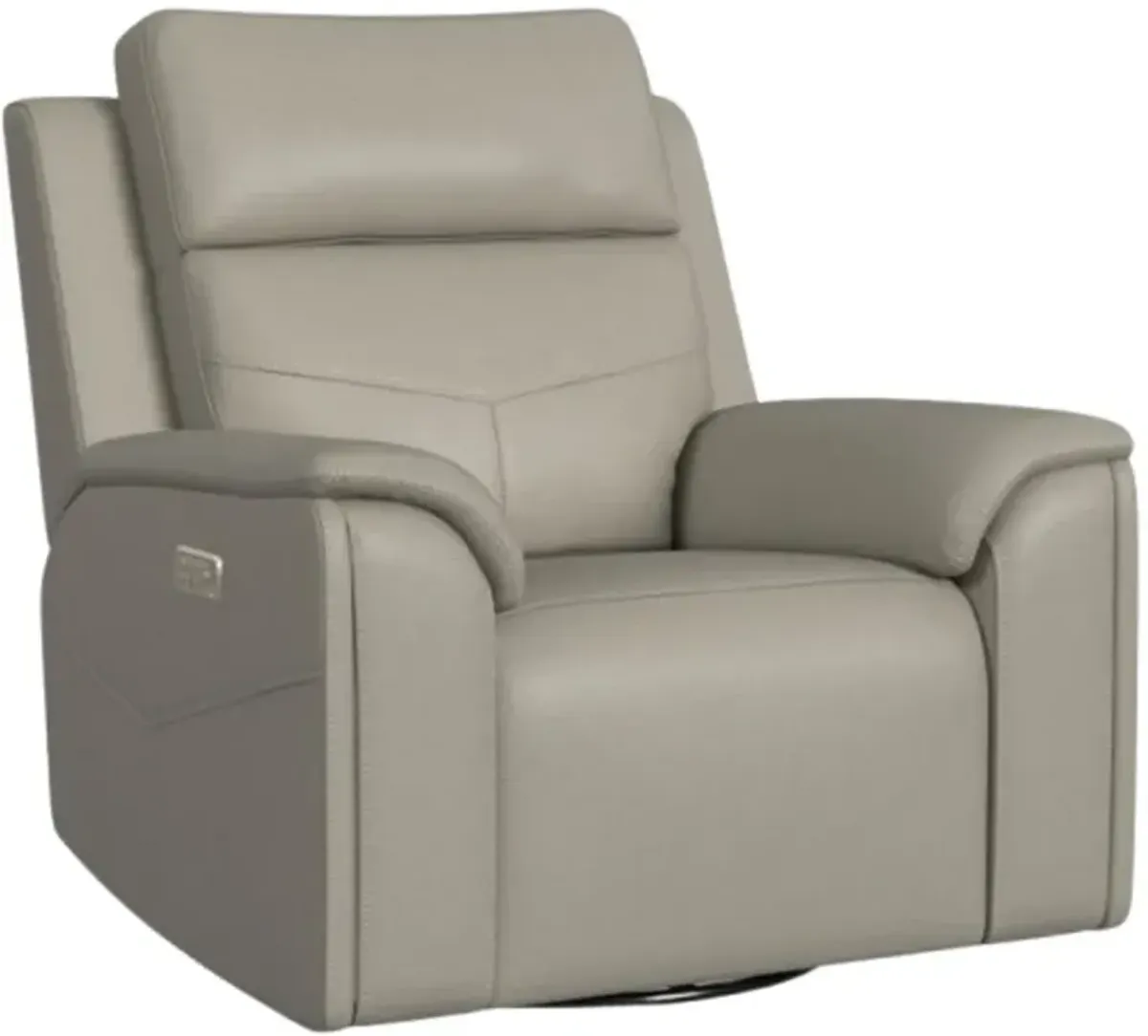 FlexsteelÂ® Vernon Dove Grey Power Swivel Glider Recliner with Power Headrest and Lumbar