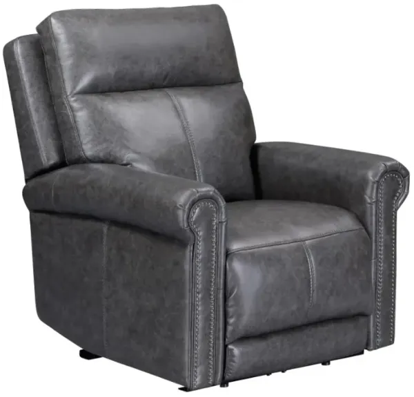 FlexsteelÂ® Alexander Weathered Gray Power Recliner with Power Headrest and Lumbar