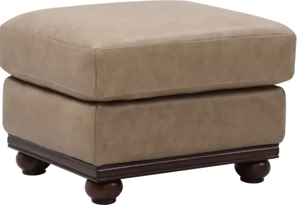 Leather Italia Georgetowne Tilton Beige Ottoman