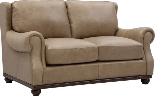 Leather Italia Georgetowne Tilton Beige Loveseat