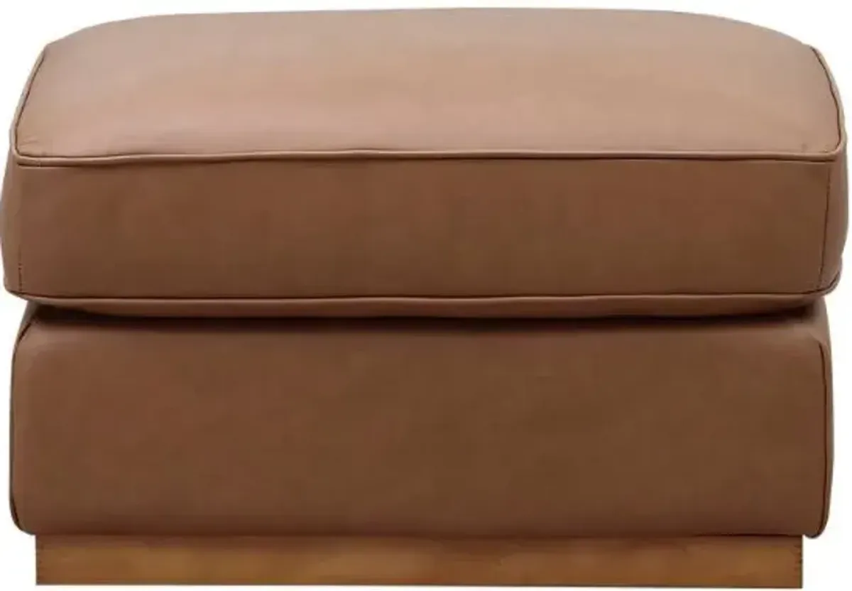 Leather Italia Georgetowne Mason Brown Ottoman