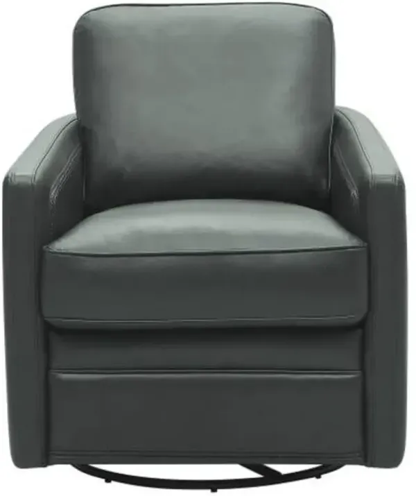 Leather Italia Georgetowne Turner Forest Green Swivel Glider Chair
