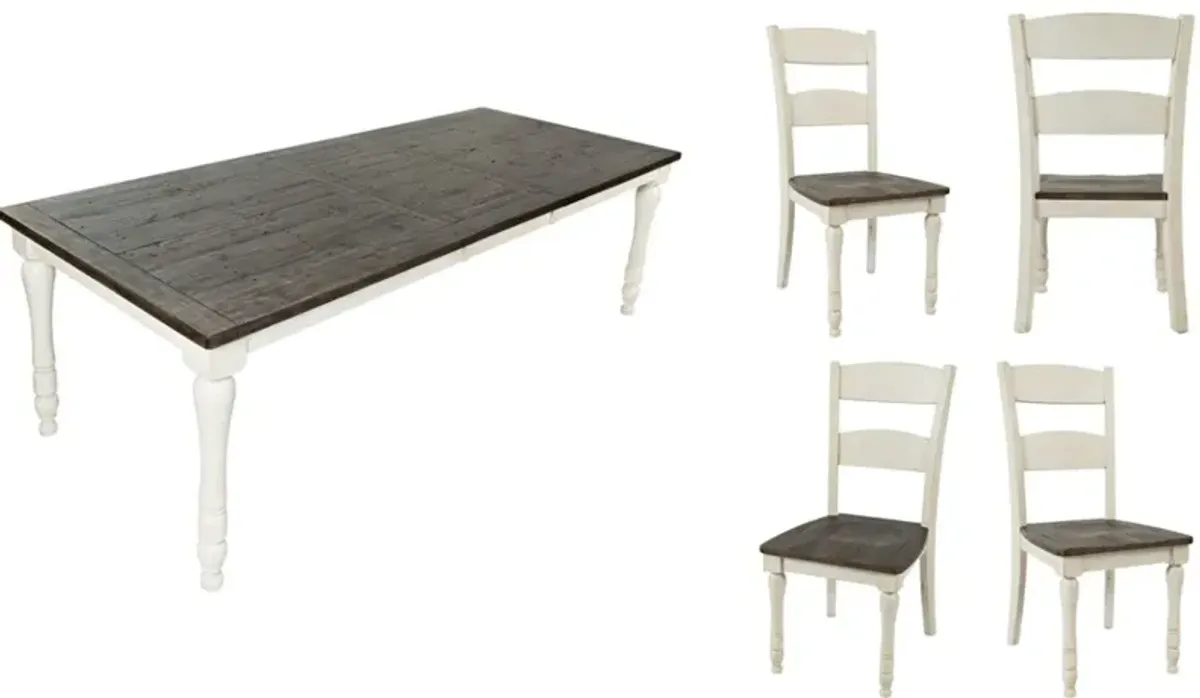 Jofran Inc. Madison County Table and 4 Side Chairs Dining Set