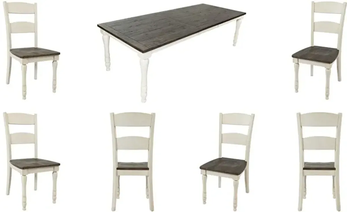Jofran Inc. Madison County Table and 6 Side Chairs Dining Set