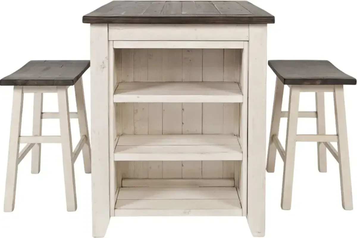 Jofran Inc. Madison County 3-Piece White Counter Height Table Set
