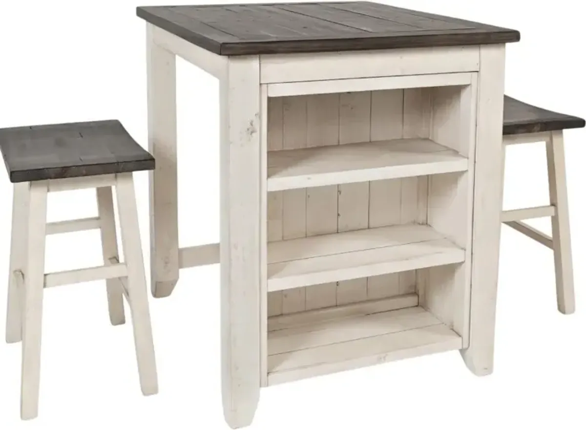 Jofran Inc. Madison County 3-Piece White Counter Height Table Set