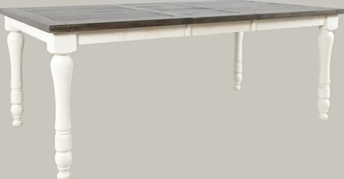 Jofran Inc. Madison County Barnwood Extension Dining Table with Vintage White Base