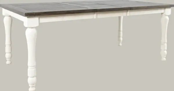 Jofran Inc. Madison County Barnwood Extension Dining Table with Vintage White Base
