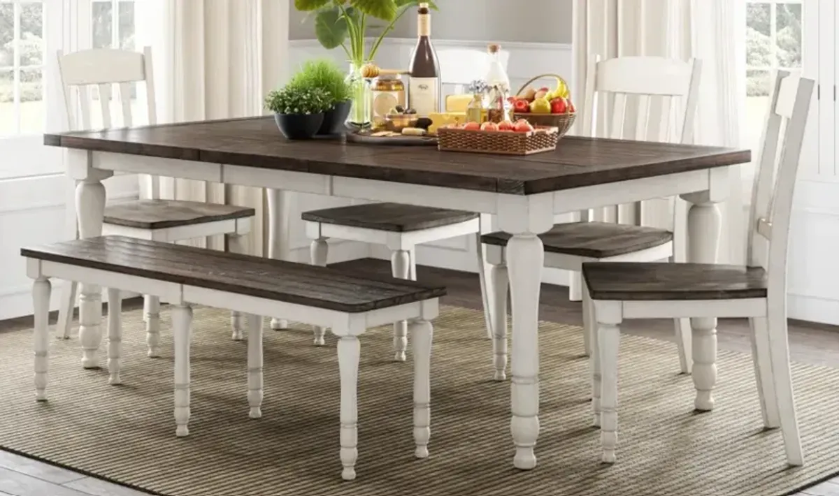 Jofran Inc. Madison Country 6-Piece Vintage White Dining Set