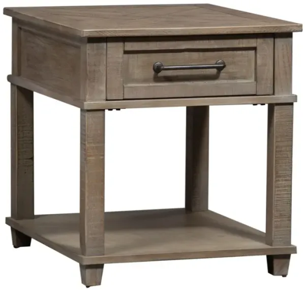Liberty Furniture Parkland Falls Weathered Taupe Rectangular End Table