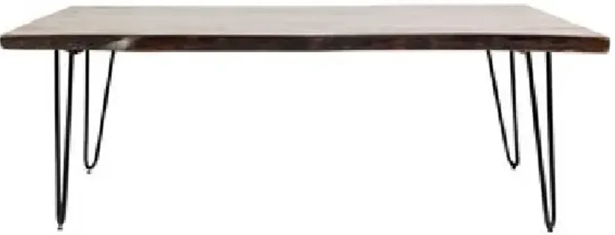 Jofran Inc. Nature's Edge Chestnut Coffee Table with Black Base