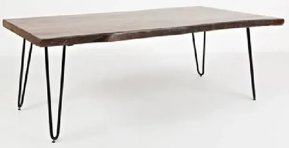 Jofran Inc. Nature's Edge Chestnut Coffee Table with Black Base
