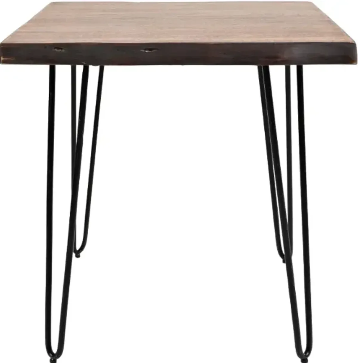 Jofran Inc. Nature's Edge Chestnut End Table with Black Base