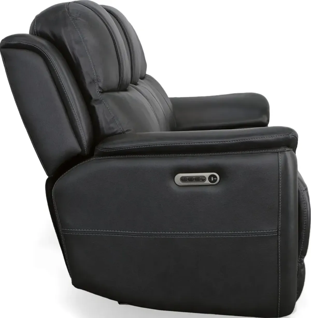 Flexsteel® Crew Raven Power Reclining Sofa with Power Headrests and Lumbar