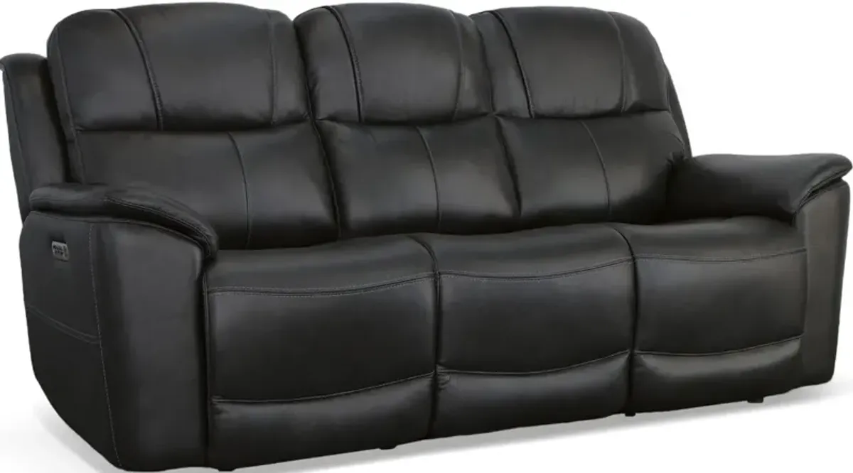 Flexsteel® Crew Raven Power Reclining Sofa with Power Headrests and Lumbar