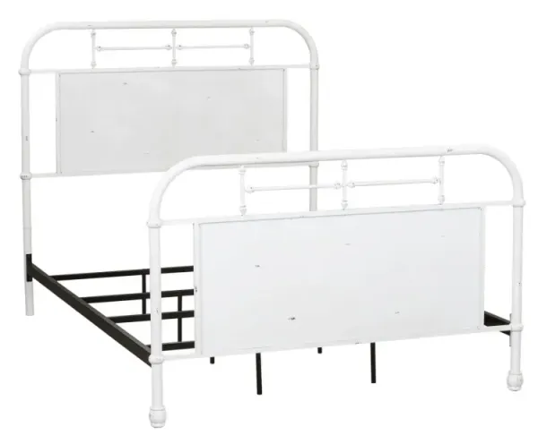 Liberty Furniture Vintage Antique White Twin Youth Metal Rod Bed