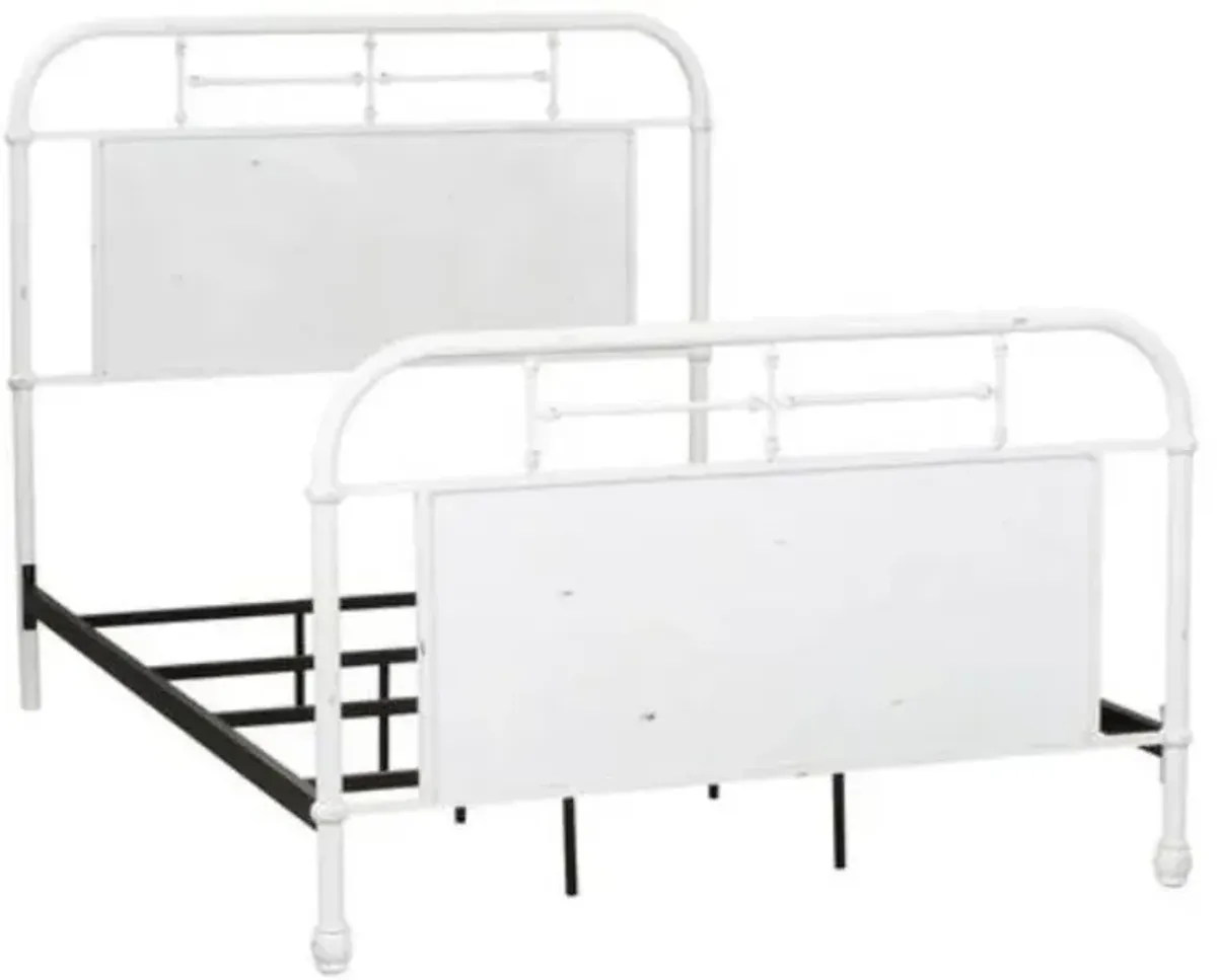 Liberty Furniture Vintage Antique White Youth Twin Distressed Metal Bed