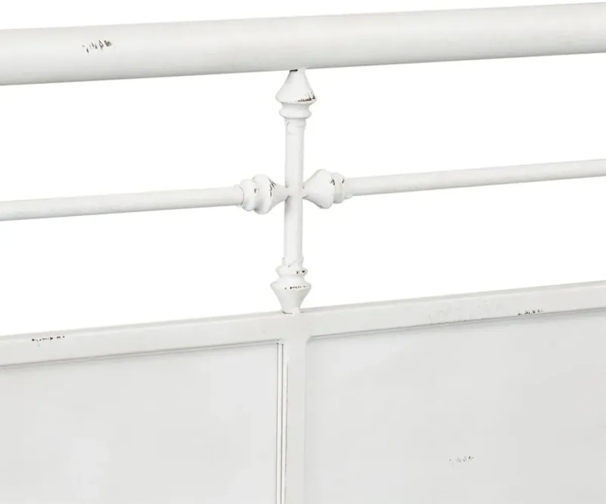 Liberty Furniture Vintage Antique White Twin Metal Day Bed with Trundle