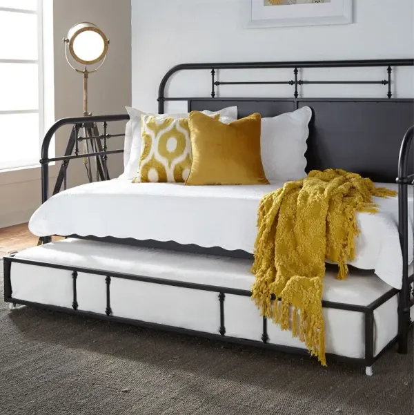 Liberty Furniture Vintage Black Twin Metal Day Bed with Trundle