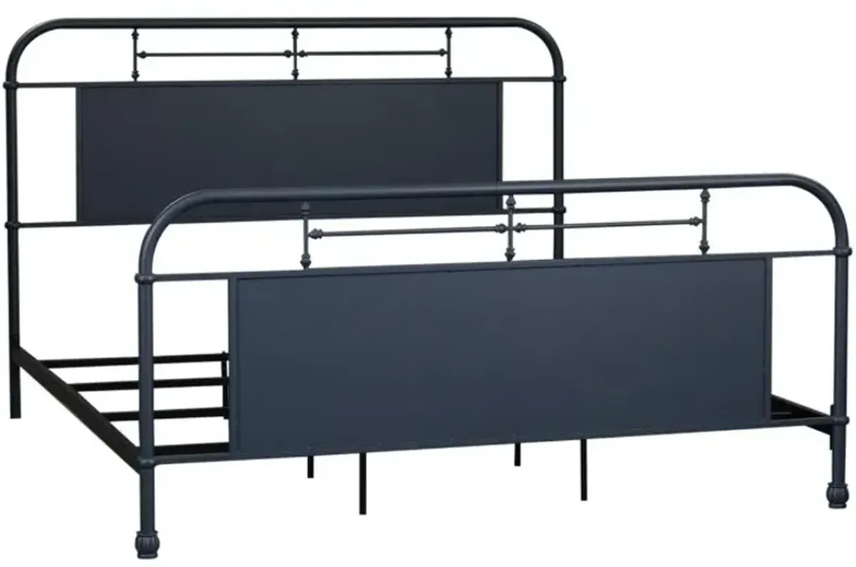 Liberty Furniture Vintage Navy King Metal Rod Bed