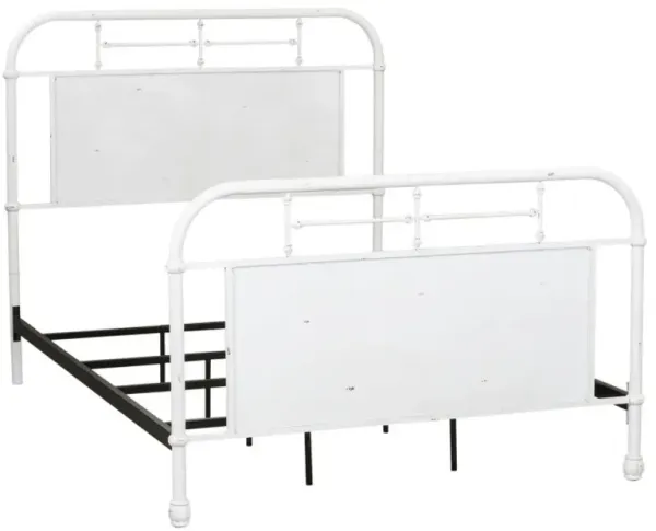 Liberty Furniture Vintage Antique White Full Youth Metal Rod Bed