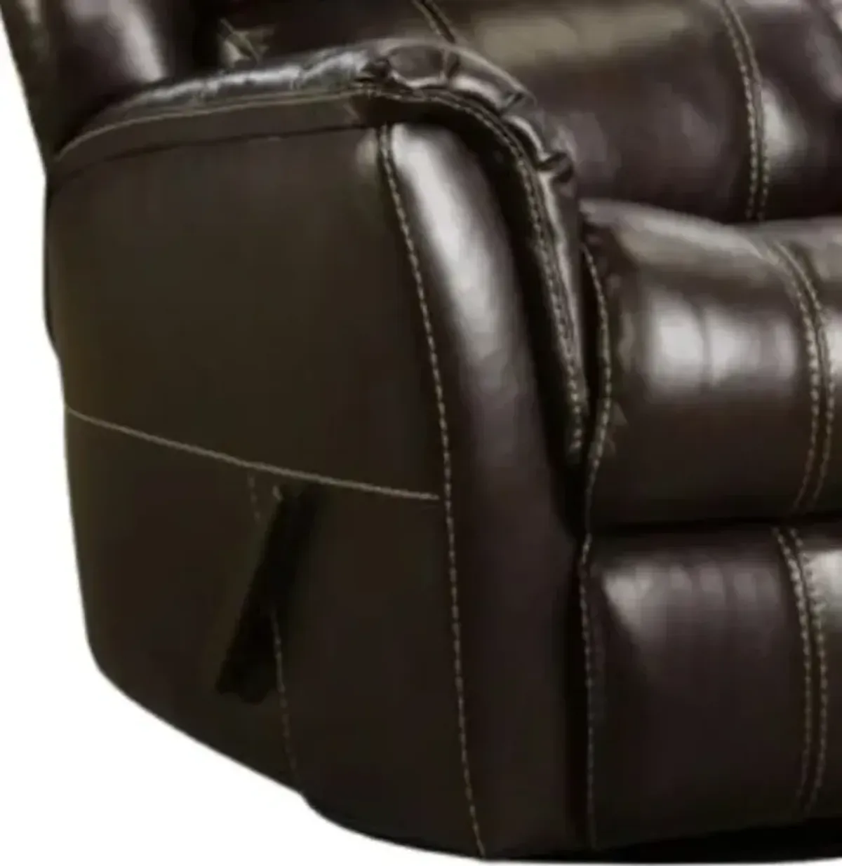 HomeStretch Mercury Walnut Leather Swivel Glider Recliner