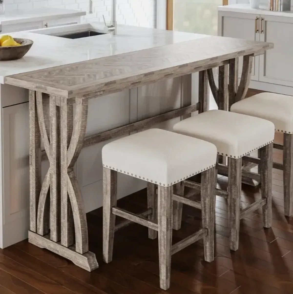 Jofran Inc. Fairview 4-Piece Ash Counter Sofa Console Table Set