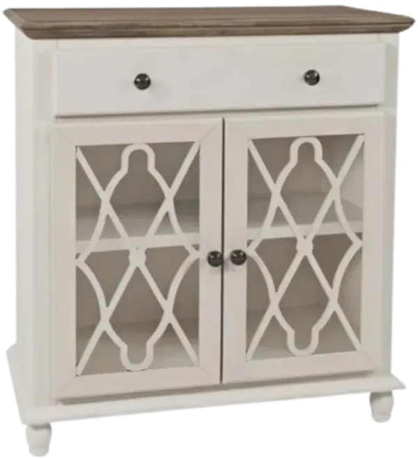 Jofran Inc. Aurora Hills Brushed White 2-Door Accent Cabinet