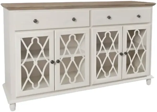 Jofran Inc. Aurora Hills Brushed White 4-Door Accent Cabinet