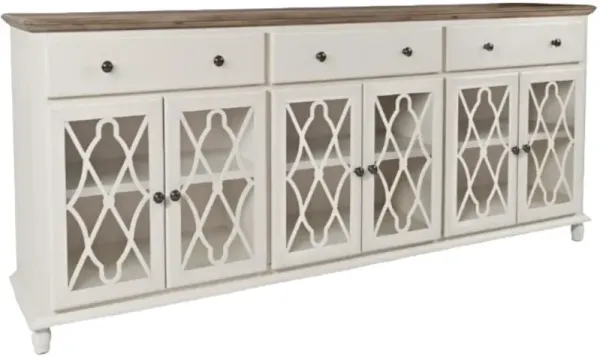 Jofran Inc. Aurora Hills Brushed White 6-Door Accent Cabinet