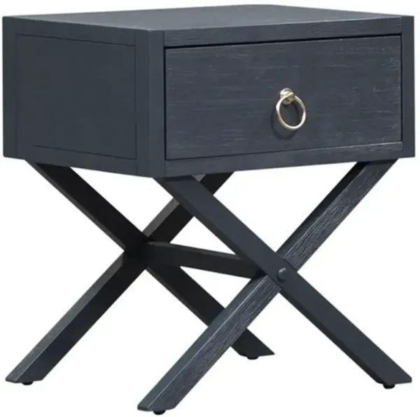 Liberty Furniture East End Wirebrushed Denim 1-Drawer Accent Table