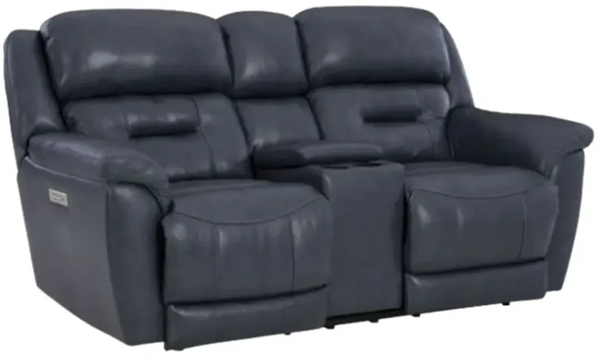 HomeStretch Contender Midnight Power Reclining Loveseat