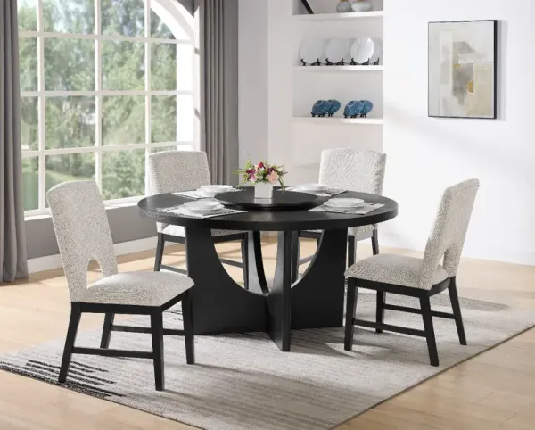 Crown Mark Rupert 5-Piece Black/Gray Dining Set
